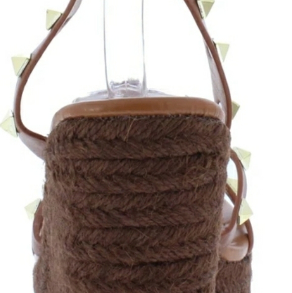 EMELIA STUDDED COGNAC WEDGE - Picture 3 of 3